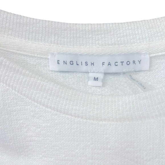 English Factory Mixed Media Ruffle Sleeve Mini Dress White Size Medium - Picture 10 of 12